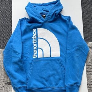 The North Face Blue Hoodie with White Logo